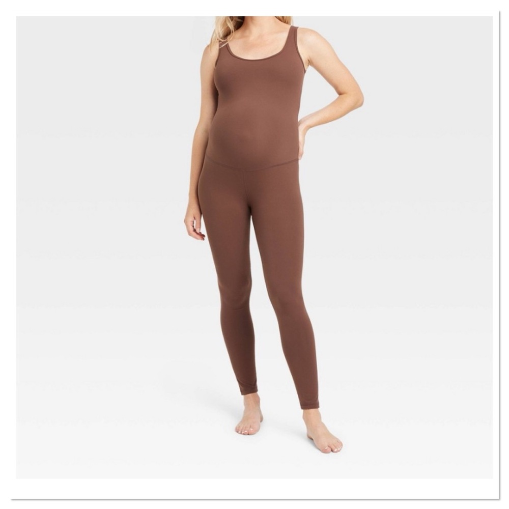 Isabel Maternity by Ingrid & Isabel Brown Jumpsuit